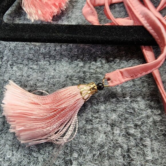 NEW Line & Dot REVOLVE Rampling Mini Babydoll Satin Pink Dress Cold Shoulder XS - Picture 8 of 15